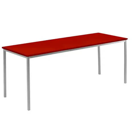 Rectangular Student Spiral Stacking Table - 1800 - 710 High - Light Grey Frame - Red